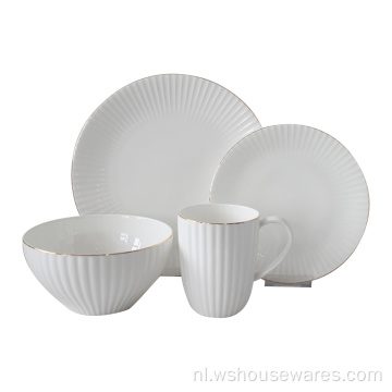 Porselein-diner Set White Bone Servies Set